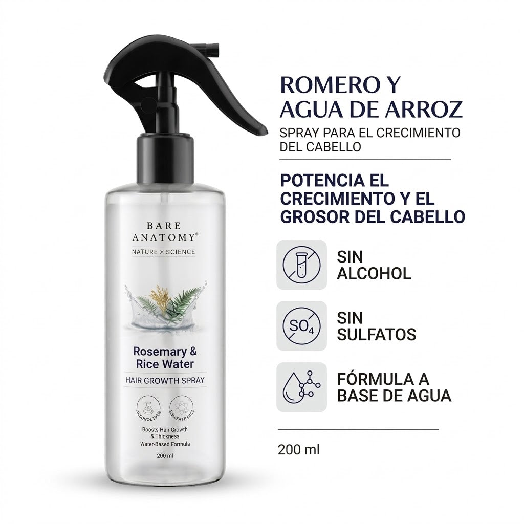 Spray capilar de romero y agua de arroz — 200 ml