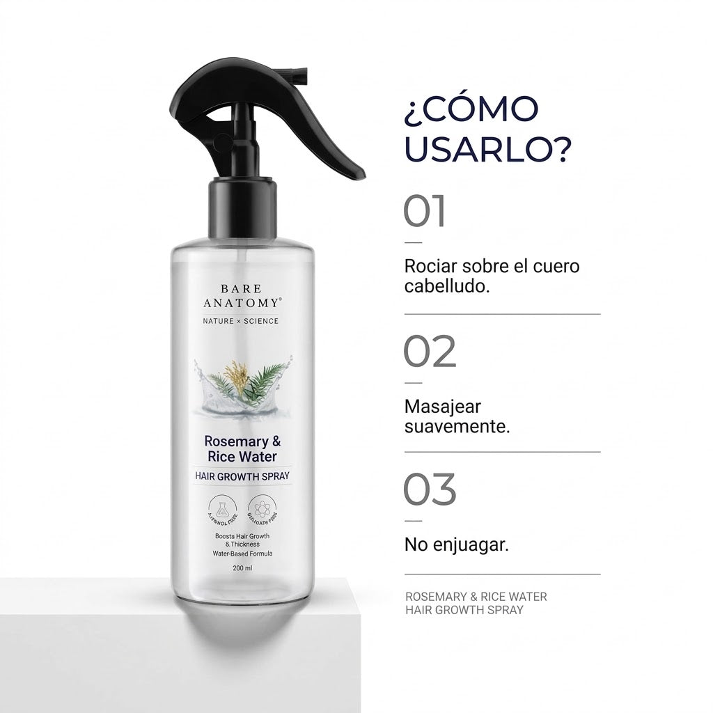 Spray capilar de romero y agua de arroz — 200 ml